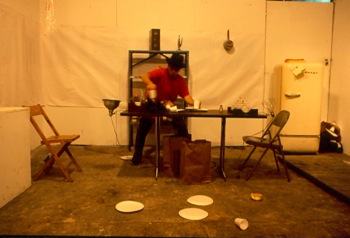 Michael Smith performs at Hallwalls, 1978.