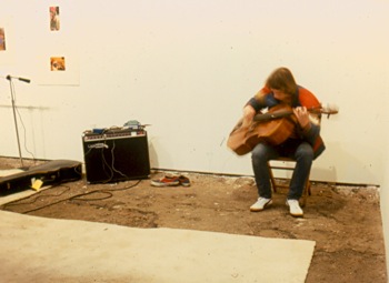 Performance by Arthur Russel at Hallwalls, 1979.