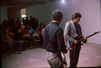 Performance by Glenn Branca at Hallwalls, 1980.